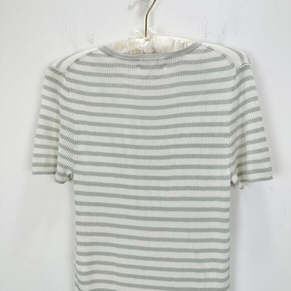 Madewell Micro Rib Sweater Tee Shirt Top Minimalist Viscose Monument Medium NWT - Picture 13 of 13